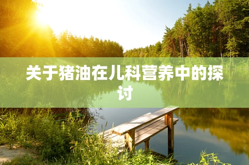 关于猪油在儿科营养中的探讨