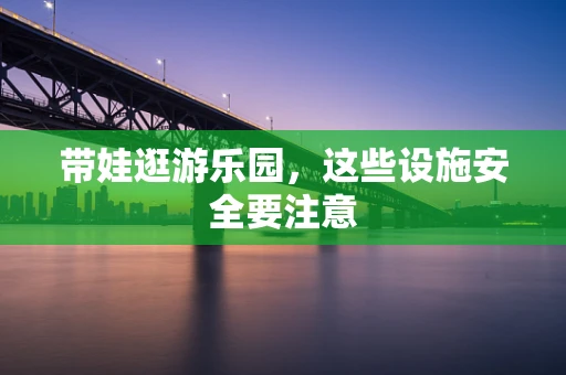 带娃逛游乐园，这些设施安全要注意