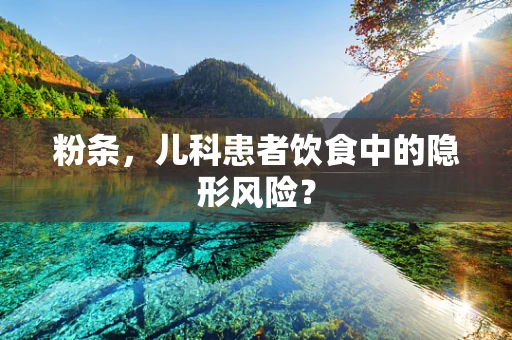 粉条，儿科患者饮食中的隐形风险？