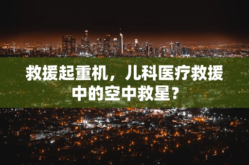 救援起重机，儿科医疗救援中的空中救星？