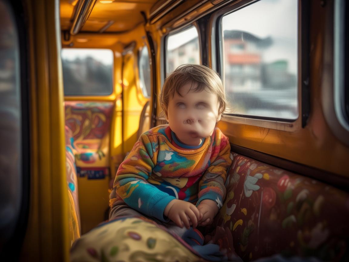 儿科视角缆车车厢里的小小探险家，安全与健康的微妙平衡