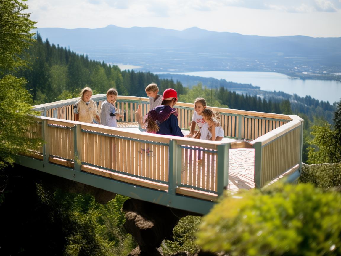 在风景区的观景台上，如何确保儿童的安全观景？